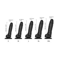 Реалистичный фаллоимитатор Strap-On-Me Sliding Realistic Skin Dildo Black - M, эффект подвижной кожи