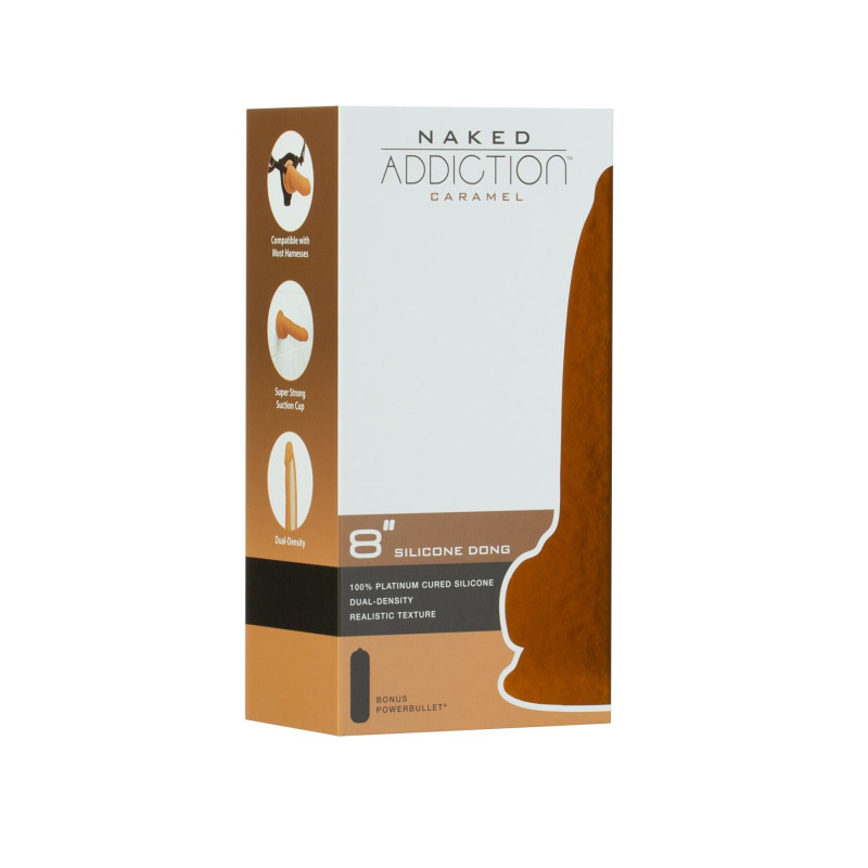 Фалоімітатор ADDICTION Dual Density Silicone Dildo Caramel 8″, присоска, діаметр 4,3 см, віброкуля в Фалоімітатор ADDICTION Dual Density Silicone Dildo Caramel 8″, присоска, діаметр 4,3 см, віброкуля в