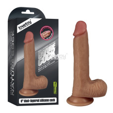 Фаллоимитатор с мошонкой LoveToy 8' Dual-layered Silicone Dildo