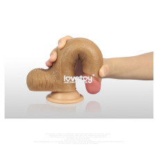 Фаллоимитатор с мошонкой LoveToy 8' Dual-layered Silicone Dildo