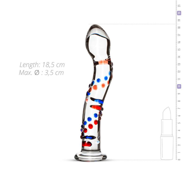 Стеклянный дилдо с изгибами и рисунком Gildo Glass Dildo No. 3 Стеклянный дилдо с изгибами и рисунком Gildo Glass Dildo No. 3