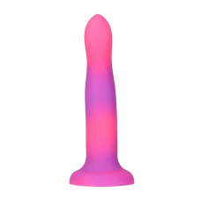 Фалоімітатор, що світиться в темряві, ADDICTION Rave 8 Glow in the Dark Dildo Pink Purple, 20,3 см