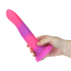 Фалоімітатор, що світиться в темряві, ADDICTION Rave 8 Glow in the Dark Dildo Pink Purple, 20,3 см