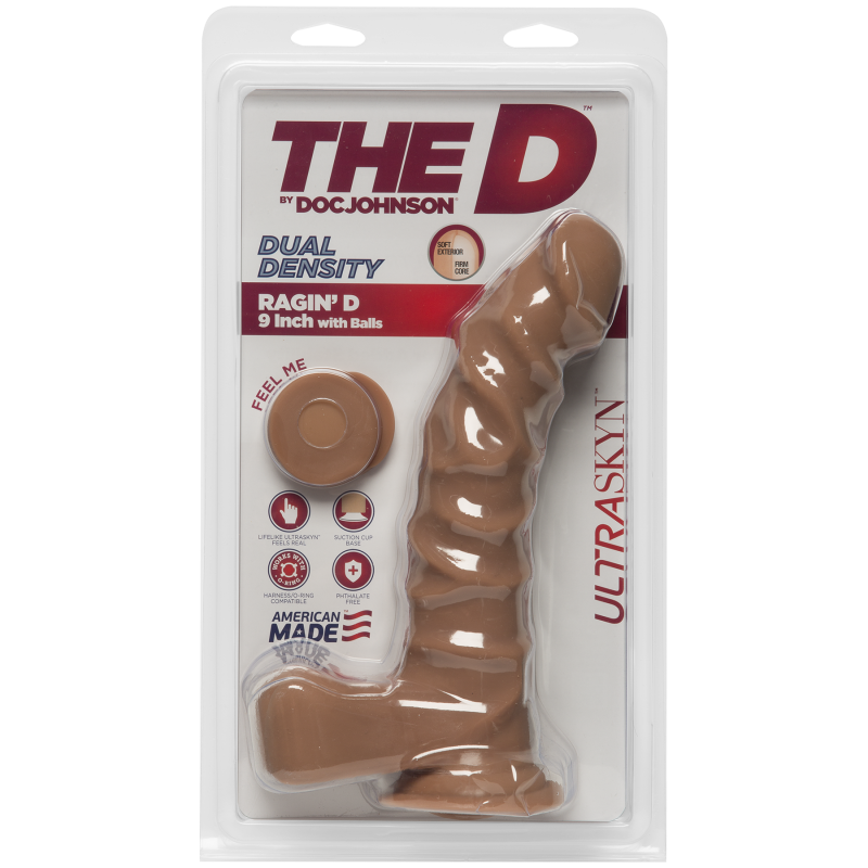 Фалоімітатор Doc Johnson The D Ragin D 9 Inch With Balls ULTRASKYN Коричневий Фалоімітатор Doc Johnson The D Ragin D 9 Inch With Balls ULTRASKYN Коричневий