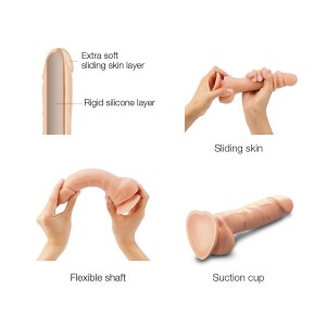 Реалистичный фаллоимитатор Strap-On-Me Sliding Skin Realistic Dildo Vanille - XL, эффект подвижной кожи