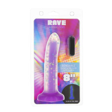 Фалоімітатор, що світиться в темряві, ADDICTION Rave 8 Glow in the Dark Dildo Purple Confetti, 20,3 см