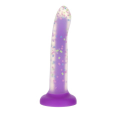 Фалоімітатор, що світиться в темряві, ADDICTION Rave 8 Glow in the Dark Dildo Purple Confetti, 20,3 см