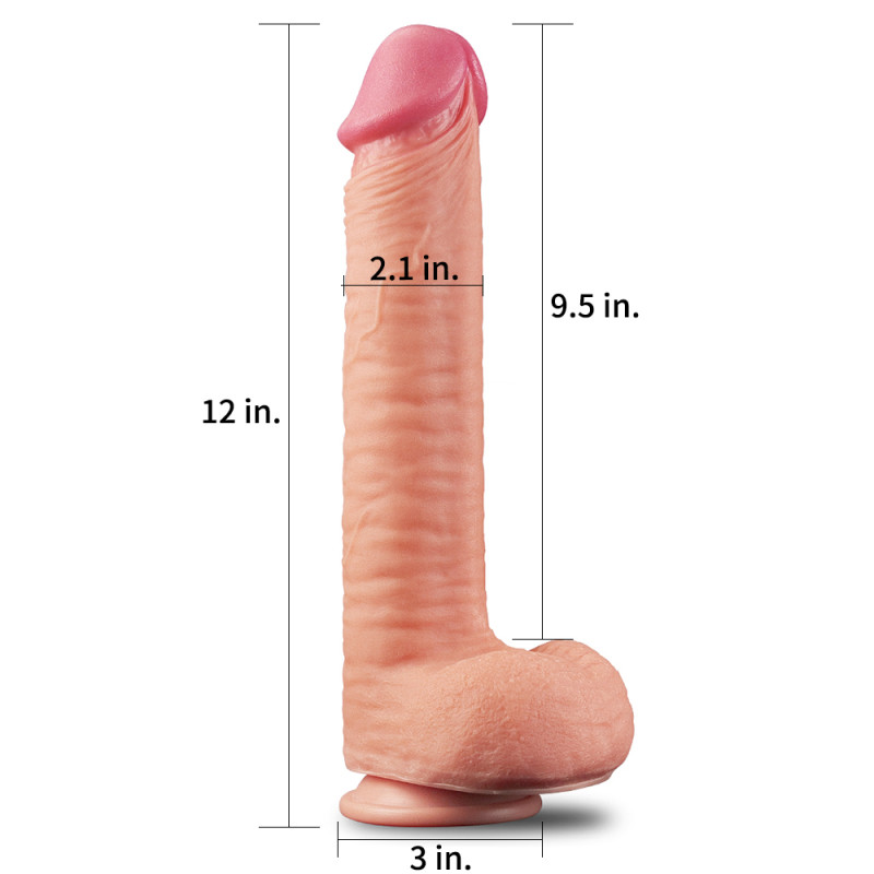 Фаллоимитатор LoveToy Dual-Layered Silicone Cock 12 Flesh 454 Фаллоимитатор LoveToy Dual-Layered Silicone Cock 12 Flesh 454