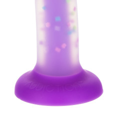Фалоімітатор, що світиться в темряві, ADDICTION Rave 8 Glow in the Dark Dildo Purple Confetti, 20,3 см