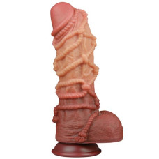 Фалоімітатор LoveToy Dual-Layered Silicone Cock With Rope 10.5 Flesh