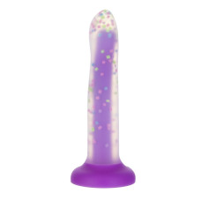 Фалоімітатор, що світиться в темряві, ADDICTION Rave 8 Glow in the Dark Dildo Purple Confetti, 20,3 см