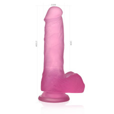 Фалоімітатор з мошонкою LoveToy Jelly Studs Crystal Dildo Medium 7 Pink
