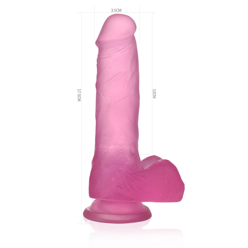 Фалоімітатор з мошонкою LoveToy Jelly Studs Crystal Dildo Medium 7 Pink Фалоімітатор з мошонкою LoveToy Jelly Studs Crystal Dildo Medium 7 Pink