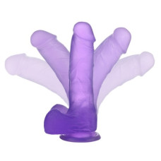 Фалоімітатор з мошонкою LoveToy Jelly Studs Crystal Dildo Medium 7 Purple