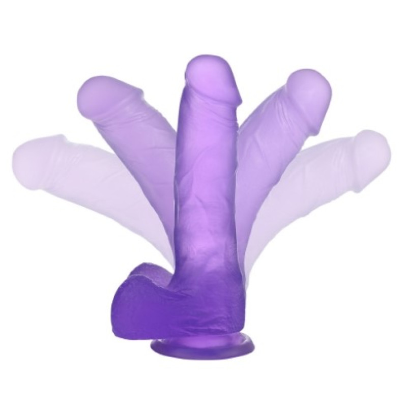 Фалоімітатор з мошонкою LoveToy Jelly Studs Crystal Dildo Medium 7 Purple Фалоімітатор з мошонкою LoveToy Jelly Studs Crystal Dildo Medium 7 Purple