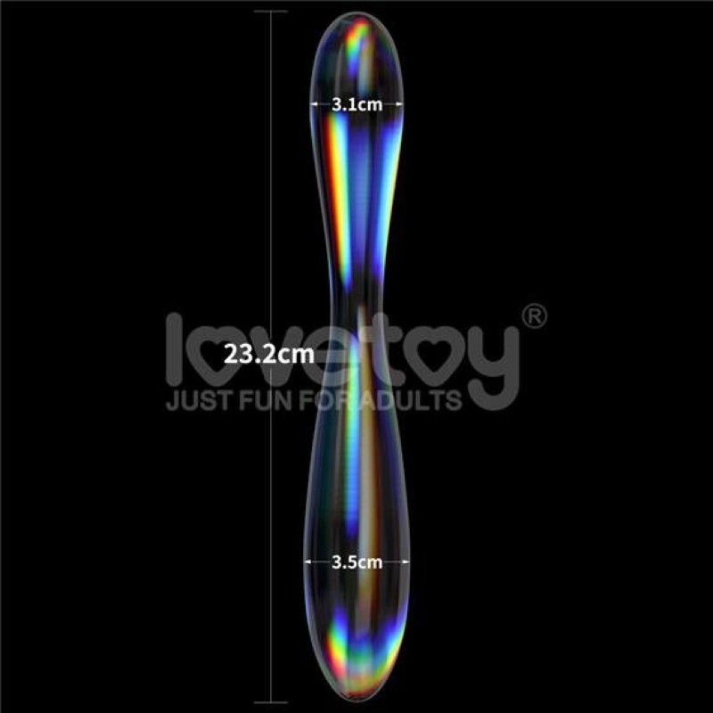 Фаллоимитатор LoveToy Twilight Gleam Glass Dildo Double Delight