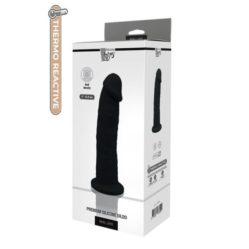 Фалоімітатор термоактивний Dreamtoys Real Love 9 Чорний Фалоімітатор термоактивний Dreamtoys Real Love 9 Чорний