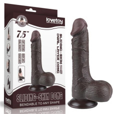 Фалоімітатор LoveToy Sliding-Skin Dual Layer Dong 7.5 994 Black