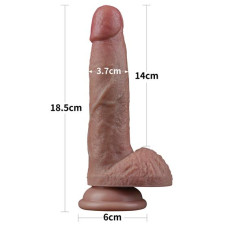 Фаллоимитатор LoveToy Dual-Layered Silicone Cock 7 Brown