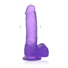 Фалоімітатор з мошонкою LoveToy Jelly Studs Crystal Dildo Medium 7 Purple
