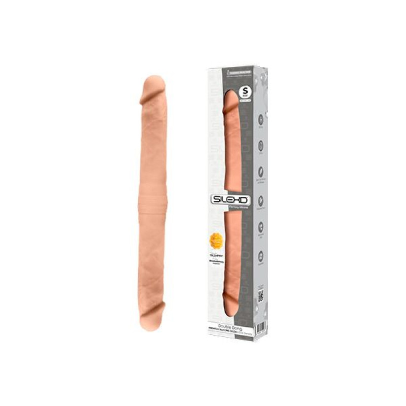 Фалоімітатор двосторонній SIlexD Billy-Joe Double Dong S Flesh, двошаровий, силікон+Silexpan Фалоімітатор двосторонній SIlexD Billy-Joe Double Dong S Flesh, двошаровий, силікон+Silexpan