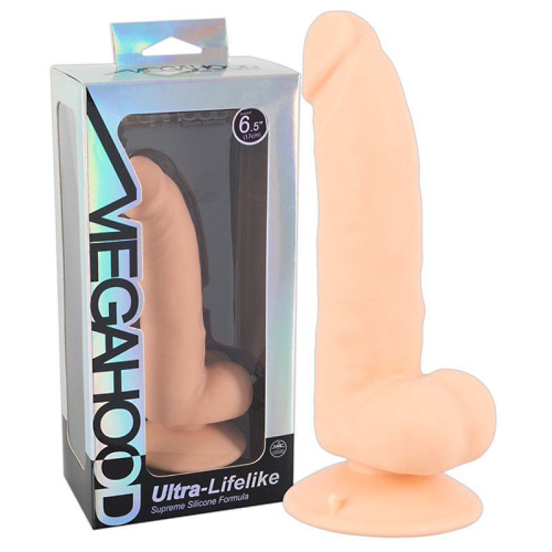 Фалоімітатор NMC з мошонкою MegaHood Тілесний 19 см Фалоімітатор NMC з мошонкою MegaHood Тілесний 19 см