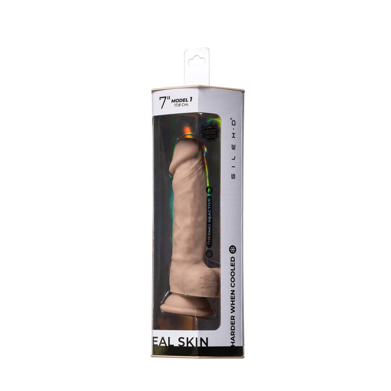 Фалоімітатор SilexD Johnny Real Skin Flesh (7in MODEL 1), суперсофт-силікон+Silexpan, діаметр 3,8см