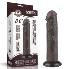 Фалоімітатор LoveToy Sliding-Skin Dual Layer Dong 8 Black