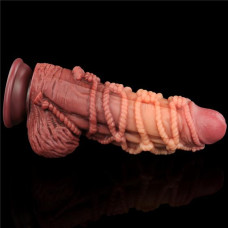 Фалоімітатор LoveToy Dual-Layered Silicone Cock With Rope 9.5 Flesh 931