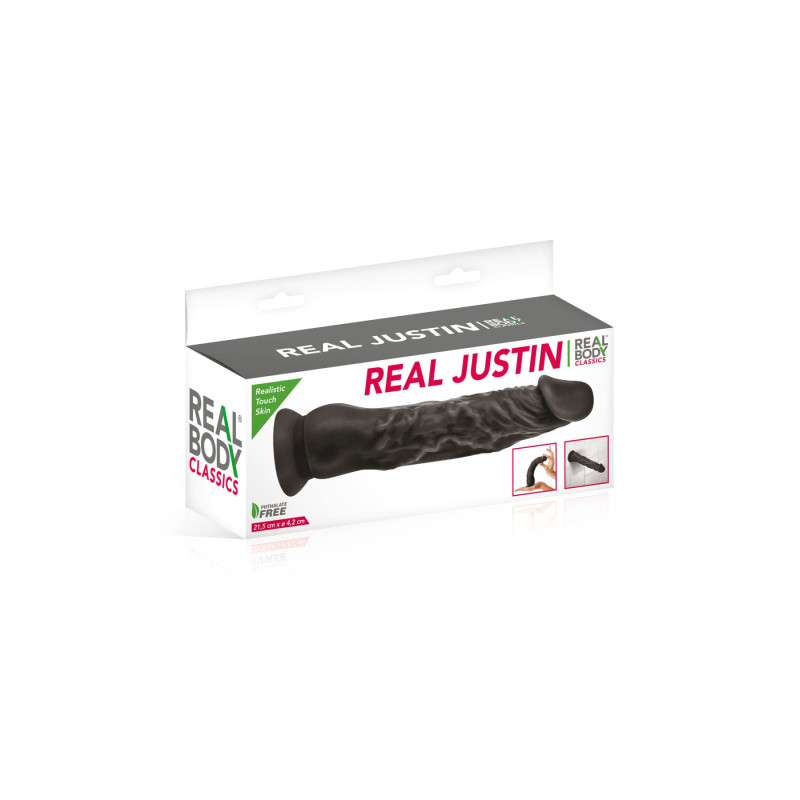 Фаллоимитатор с присоской Real Body Real Justin Черный Фаллоимитатор с присоской Real Body Real Justin Черный