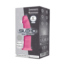 Фаллоимитатор SilexD Robby Pink (MODEL 2 size 6in) Glow in the dark, двухслойный, силикон+Silexpan, диаметр 3,5см