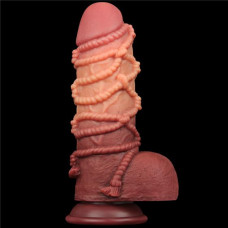 Фалоімітатор LoveToy Dual-Layered Silicone Cock With Rope 9.5 Flesh 932