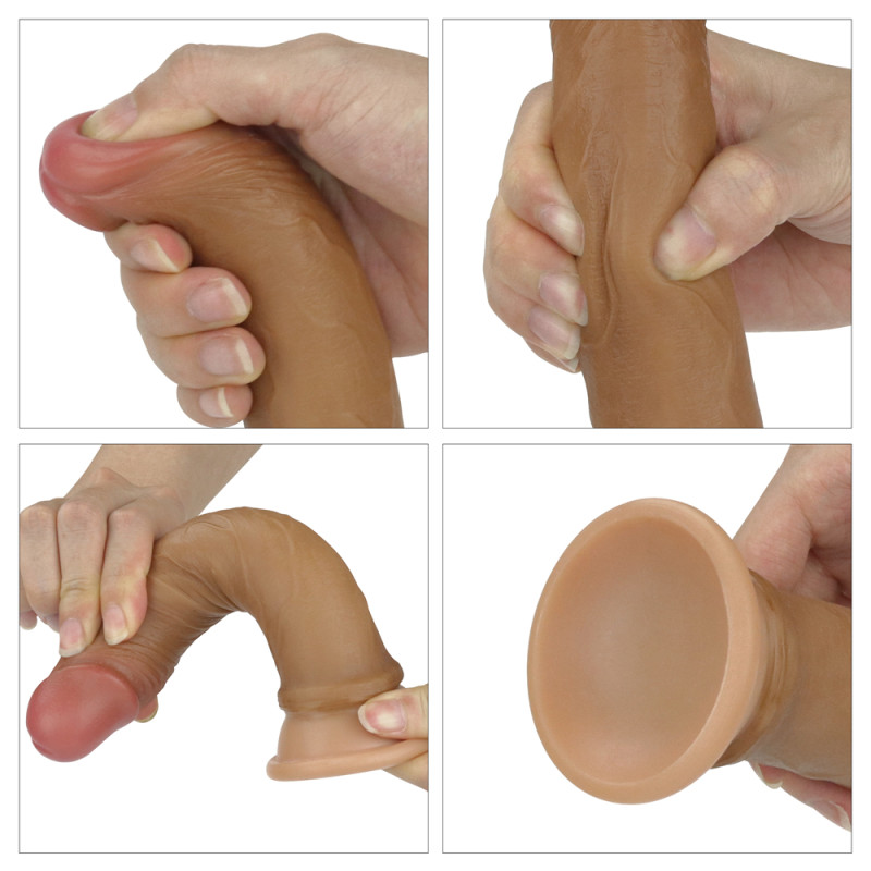 Фалоімітатор LoveToy Dual-Layered Silicone Cock 7 Brown Фалоімітатор LoveToy Dual-Layered Silicone Cock 7 Brown