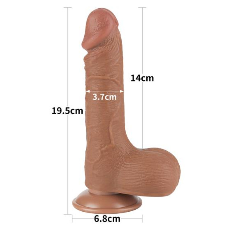 Фалоімітатор LoveToy Sliding-Skin Dual Layer Dong 7.5 994 Brown Фалоімітатор LoveToy Sliding-Skin Dual Layer Dong 7.5 994 Brown