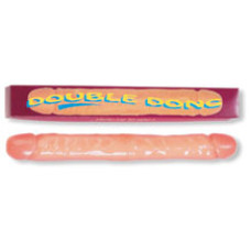 Двусторонний фаллоимитатор Seven Creations Double Solid Jelly Dong Телесный