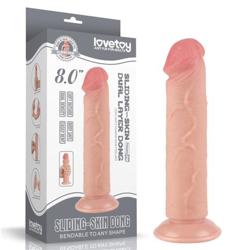 Фалоімітатор LoveToy Sliding-Skin Dual Layer Dong 8 Flesh Фалоімітатор LoveToy Sliding-Skin Dual Layer Dong 8 Flesh