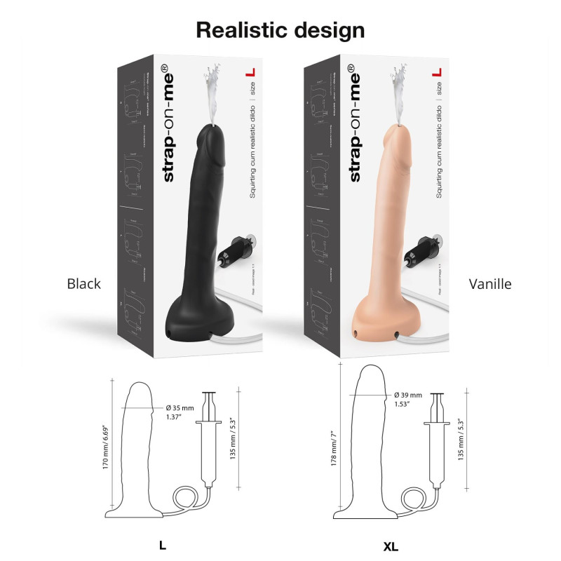 Фаллоимитатор, заканчивающий Strap-On-Me Squirting Cum Dildo Realistic Flash, диам. 3,5 см, силикон Фаллоимитатор, заканчивающий Strap-On-Me Squirting Cum Dildo Realistic Flash, диам. 3,5 см, силикон