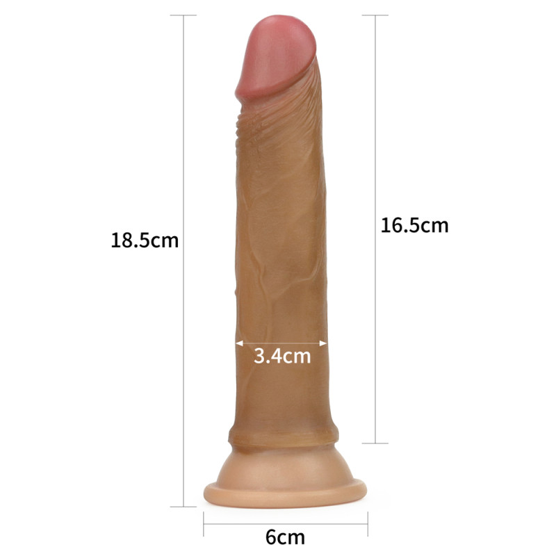 Фалоімітатор LoveToy Dual-Layered Silicone Cock 7 Brown Фалоімітатор LoveToy Dual-Layered Silicone Cock 7 Brown