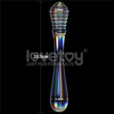 Фаллоимитатор LoveToy Twilight Gleam Glass Dildo Twin Pleasures