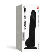 Реалистичный фаллоимитатор Strap-On-Me SOFT REALISTIC DILDO Черный Size M