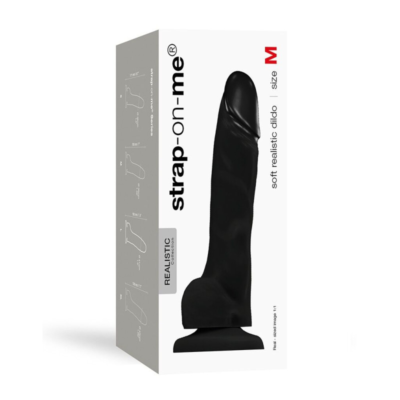 Реалистичный фаллоимитатор Strap-On-Me SOFT REALISTIC DILDO Черный Size M Реалистичный фаллоимитатор Strap-On-Me SOFT REALISTIC DILDO Черный Size M
