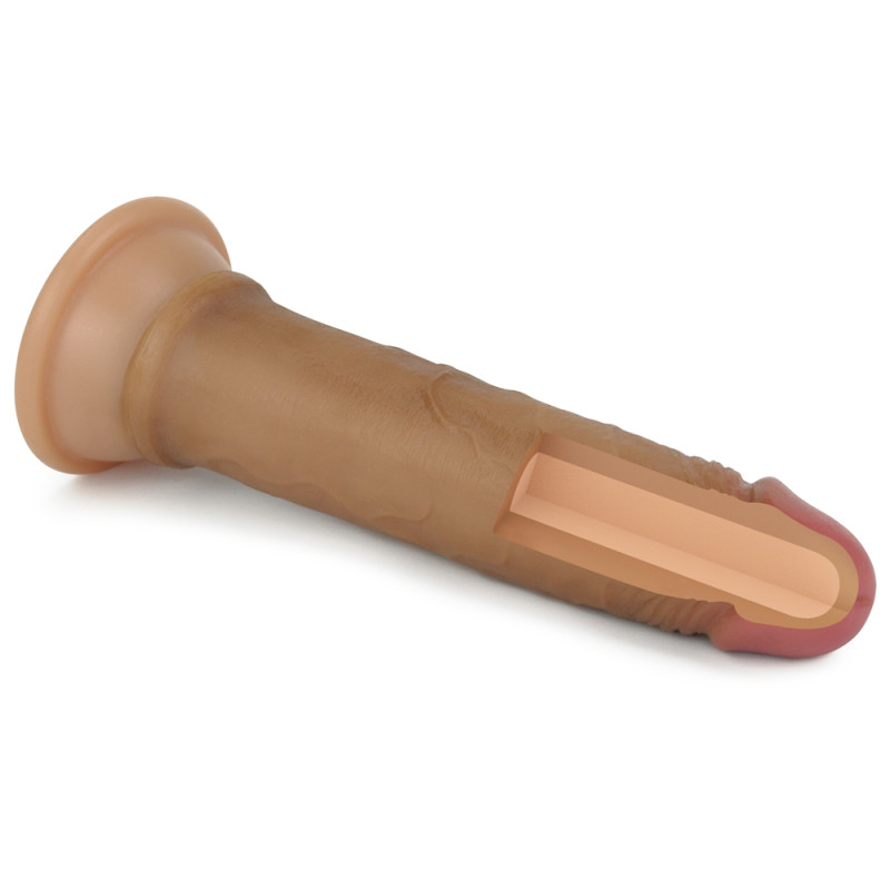 Фалоімітатор LoveToy Dual-Layered Silicone Cock 7 Brown Фалоімітатор LoveToy Dual-Layered Silicone Cock 7 Brown