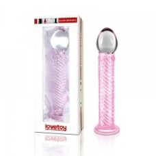 Стеклянный фаллоимитатор LoveToy Glass Romance Розовый LVTOY243