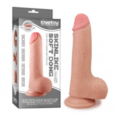 Фалоімітатор з мошонкою LoveToy Skinlike Soft Dong 7,5