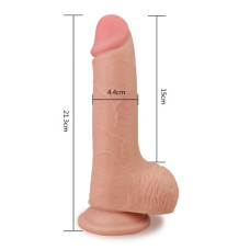 Фалоімітатор з мошонкою LoveToy Skinlike Soft Dong 7,5