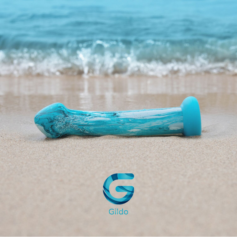 Скляний дилдо Gildo Ocean Ripple, об’ємна головка, ідеально для точки G Скляний дилдо Gildo Ocean Ripple, об’ємна головка, ідеально для точки G