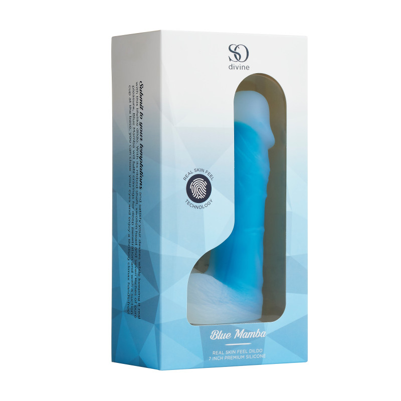Фаллоимитатор на присоске So Divine Blue Mamba Голубой Фаллоимитатор на присоске So Divine Blue Mamba Голубой