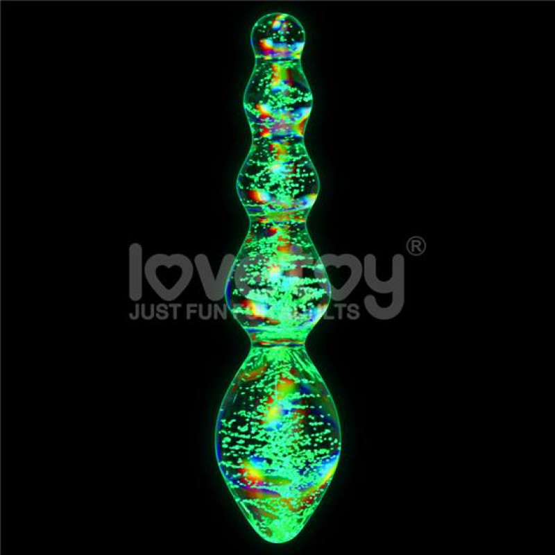 Фалоімітатор LoveToy Twilight Gleam Glow-in-the-dark Glass Dildo Tantalizing Orbs Фалоімітатор LoveToy Twilight Gleam Glow-in-the-dark Glass Dildo Tantalizing Orbs