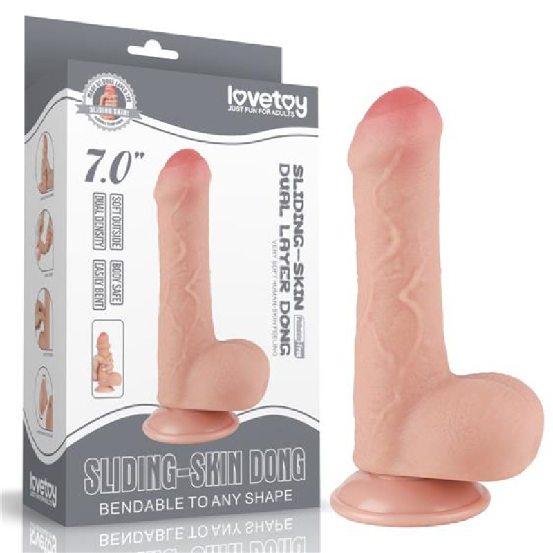 Фалоімітатор LoveToy Sliding-Skin Dual Layer Dong 7 991 Flesh Фалоімітатор LoveToy Sliding-Skin Dual Layer Dong 7 991 Flesh