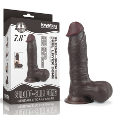 Фаллоимитатор LoveToy Sliding-Skin Dual Layer Dong 7.8 Black